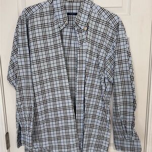 Burberry Light Blue and Black Check Shirt